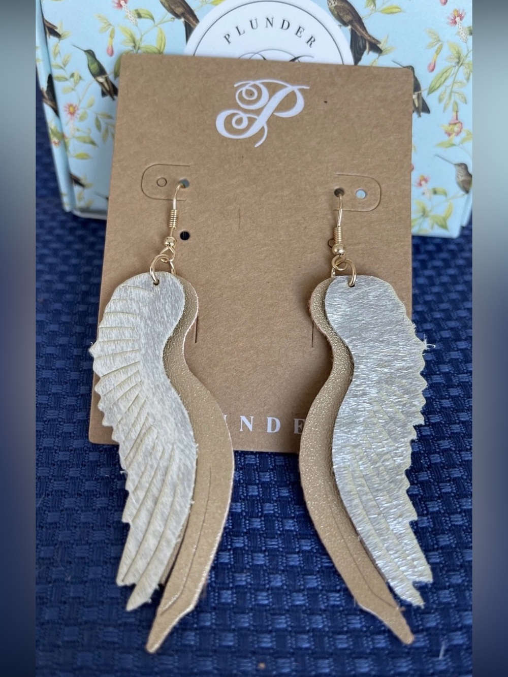 Plunder Design Jewelry Feya Angel Wings Metallic Gold & Silver Tones